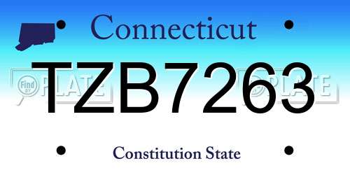 TZB7263 Connecticut License Plate