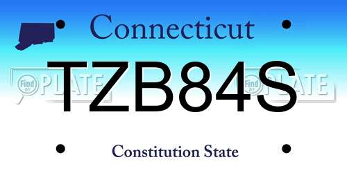 TZB84S Connecticut License Plate