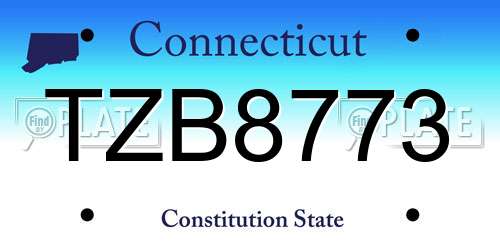 TZB8773 Connecticut License Plate