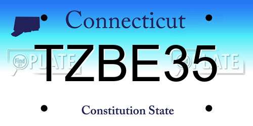 TZBE35 Connecticut License Plate