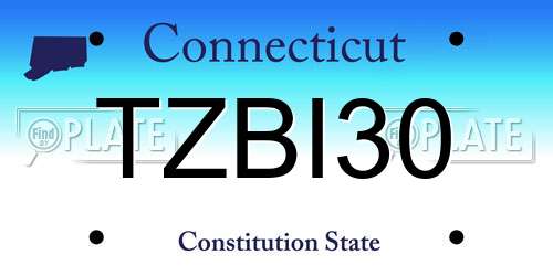 TZBI30 Connecticut License Plate