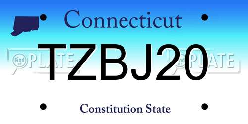 TZBJ20 Connecticut License Plate