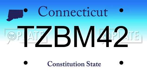 TZBM42 Connecticut License Plate