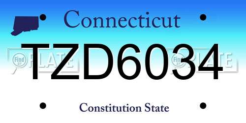 TZD6034 Connecticut License Plate