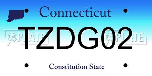 TZDG02 Connecticut License Plate