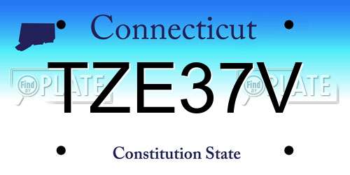 TZE37V Connecticut License Plate