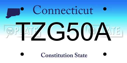 TZG50A Connecticut License Plate