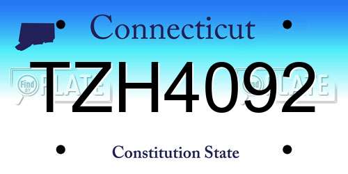 TZH4092 Connecticut License Plate