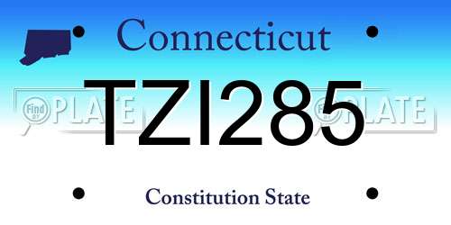TZI285 Connecticut License Plate