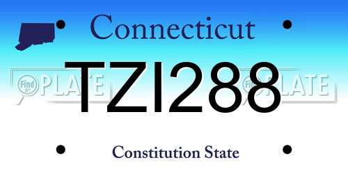 TZI288 Connecticut License Plate