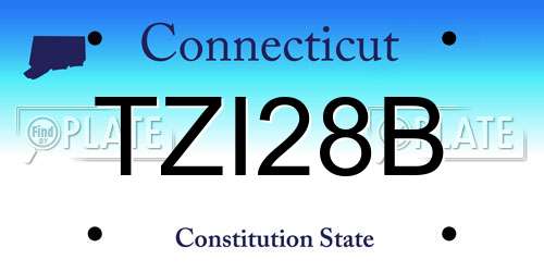 TZI28B Connecticut License Plate