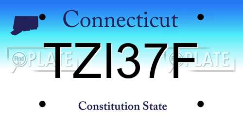TZI37F Connecticut License Plate