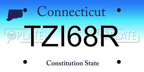 TZI68R Connecticut License Plate