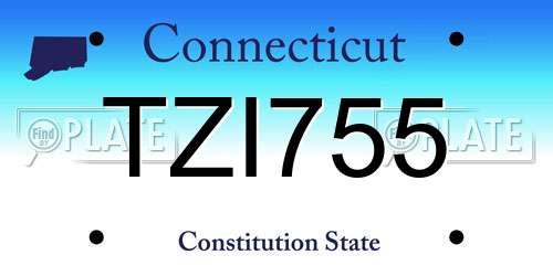 TZI755 Connecticut License Plate