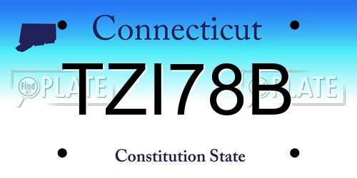 TZI78B Connecticut License Plate