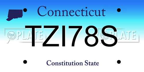 TZI78S Connecticut License Plate