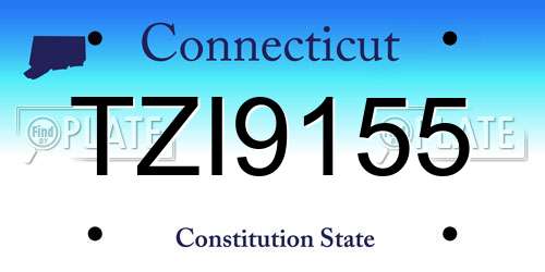 TZI9155 Connecticut License Plate