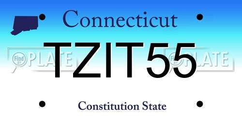 TZIT55 Connecticut License Plate