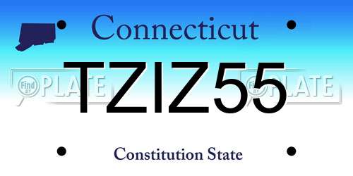 TZIZ55 Connecticut License Plate