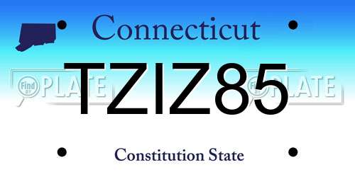 TZIZ85 Connecticut License Plate