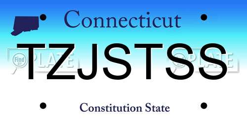 TZJSTSS Connecticut License Plate