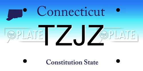 TZJZ Connecticut License Plate