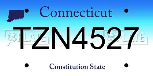 TZN4527 Connecticut License Plate
