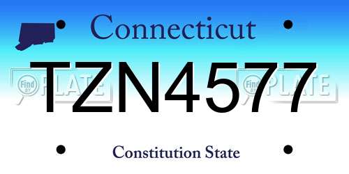 TZN4577 Connecticut License Plate