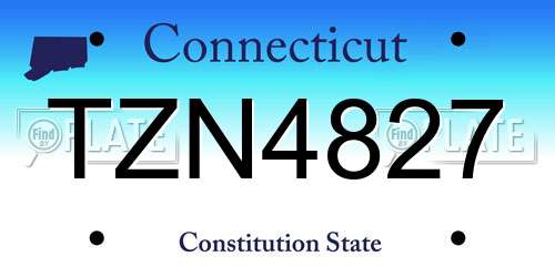 TZN4827 Connecticut License Plate