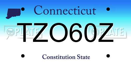 TZO60Z Connecticut License Plate