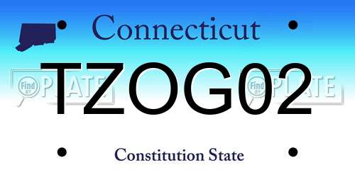 TZOG02 Connecticut License Plate