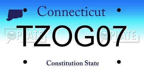 TZOG07 Connecticut License Plate