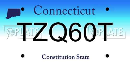 TZQ60T Connecticut License Plate