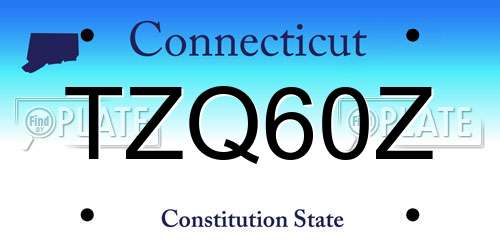 TZQ60Z Connecticut License Plate