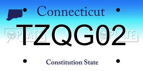 TZQG02 Connecticut License Plate