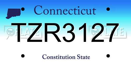 TZR3127 Connecticut License Plate
