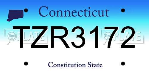 TZR3172 Connecticut License Plate