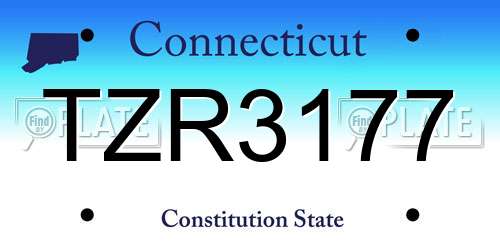 TZR3177 Connecticut License Plate