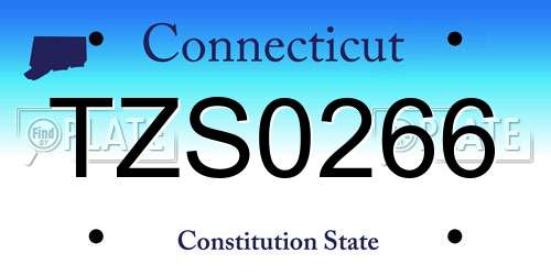 TZS0266 Connecticut License Plate