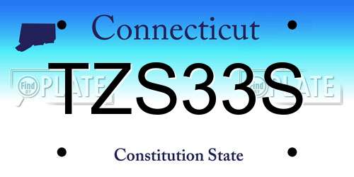 TZS33S Connecticut License Plate