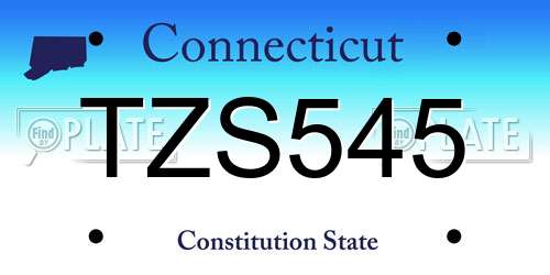 TZS545 Connecticut License Plate