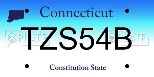 TZS54B Connecticut License Plate