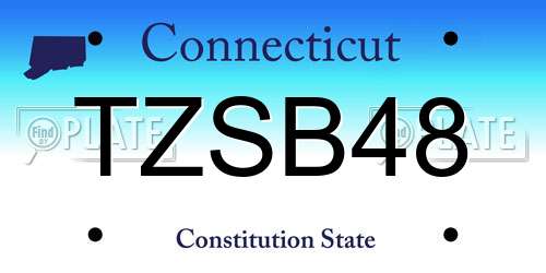 TZSB48 Connecticut License Plate