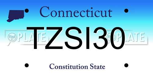 TZSI30 Connecticut License Plate