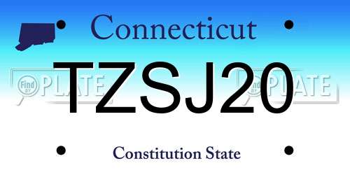 TZSJ20 Connecticut License Plate