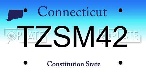 TZSM42 Connecticut License Plate