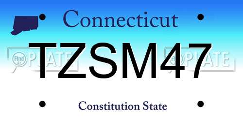 TZSM47 Connecticut License Plate