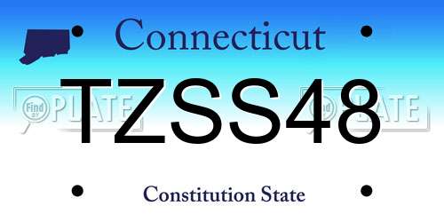 TZSS48 Connecticut License Plate