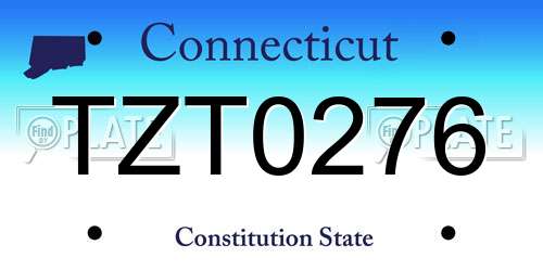 TZT0276 Connecticut License Plate