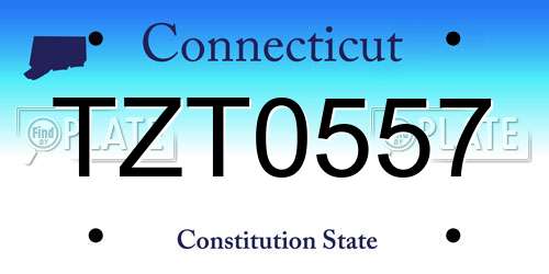 TZT0557 Connecticut License Plate